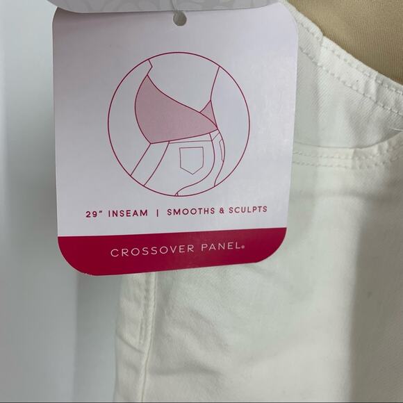 Ingrid & Isabel Maternity Crossover Panel White Skinny Pants Size 6/28 Maternity - Picture 4 of 8